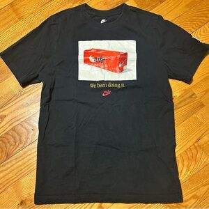 Nike Black Tee with Red and White Graphic Size S